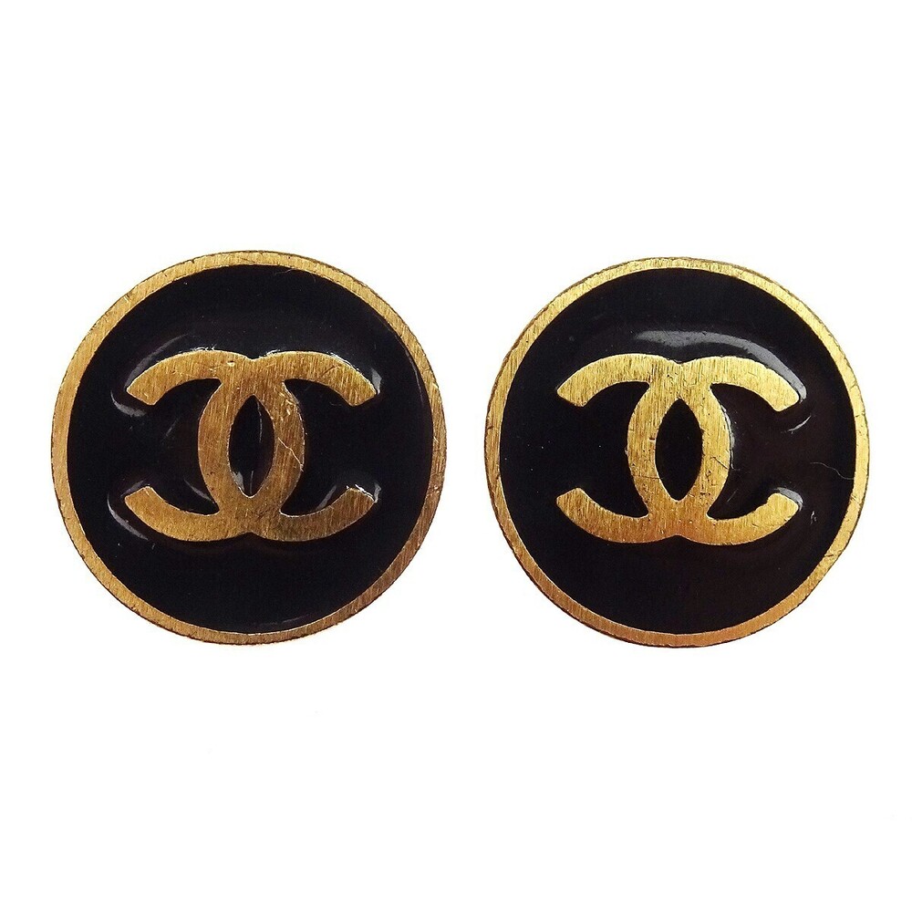 Chanel CC Round Clip-On Metal
